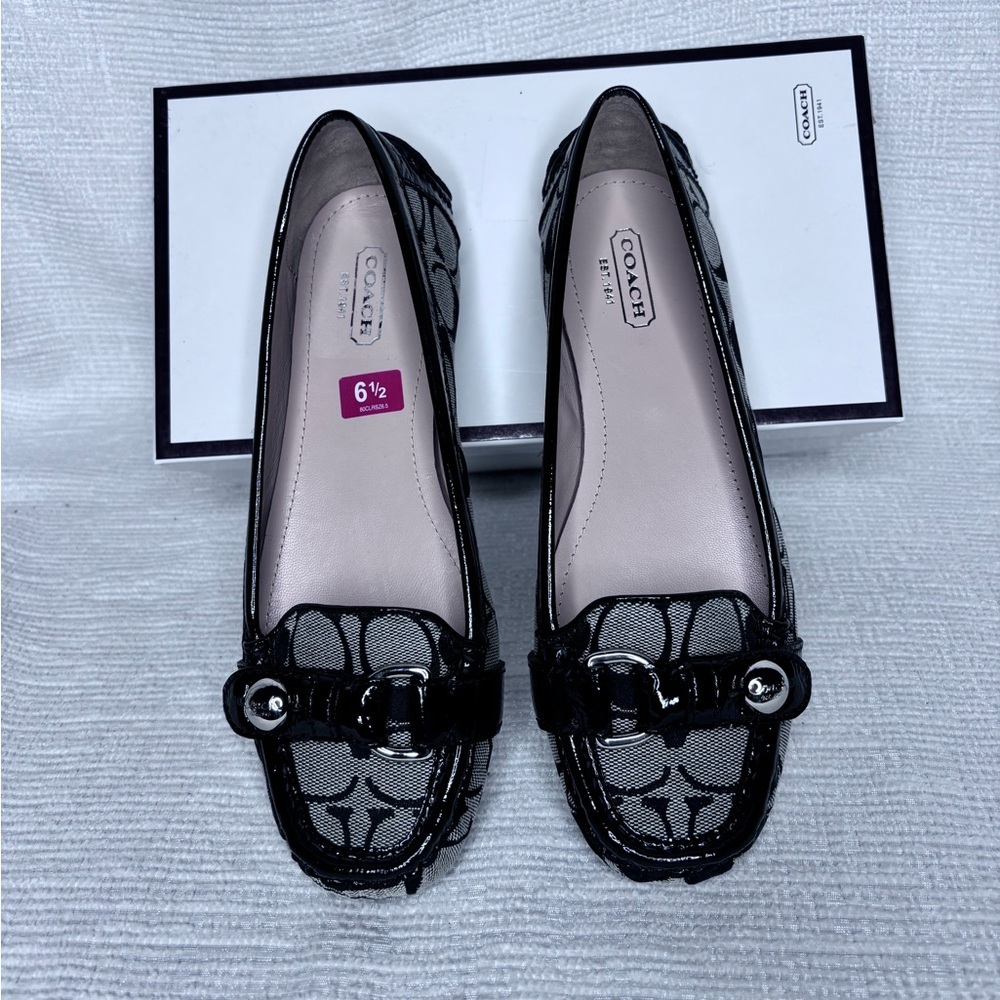 Coach Black Signature Jacquard Driving Loafers - Picture 2 of 5